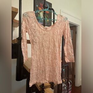 Y2K ORIGINAL Guess Blush Pink Lace Top